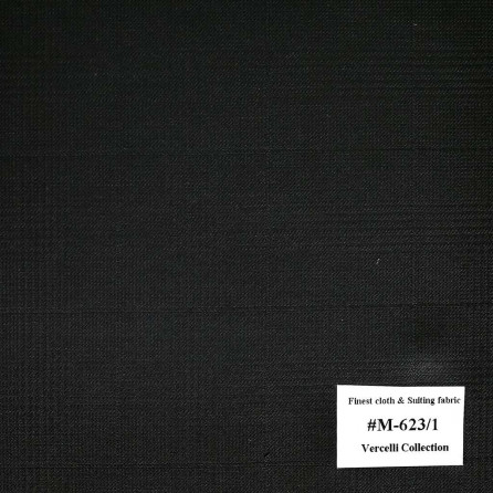 M-623/1 Vercelli - Vải Suit 95% Wool - Đen Trơn